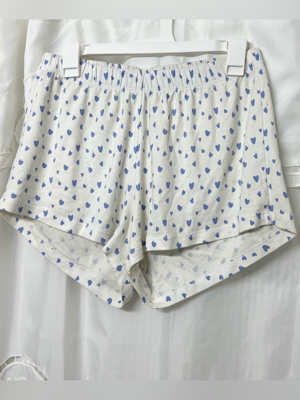 LAKE Pajamas Pima Cotton French Blue Heart Sleep Shorts Size Small